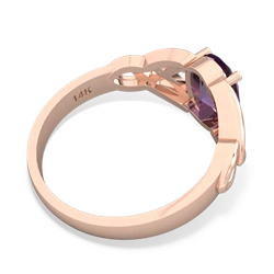 Amethyst Celtic Trinity Knot 14K Rose Gold ring R2389