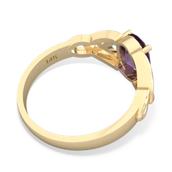 Amethyst Celtic Trinity Knot 14K Yellow Gold ring R2389