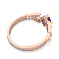 Amethyst Celtic Knot Princess 14K Rose Gold ring R3349