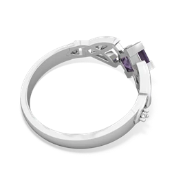 Amethyst Celtic Knot Princess 14K White Gold ring R3349