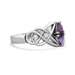 Amethyst Keepsake Celtic Knot 14K White Gold ring R5300