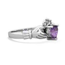 Amethyst Claddagh 14K White Gold ring R2370