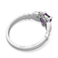 Amethyst Claddagh 14K White Gold ring R2370