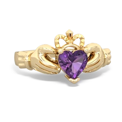 Amethyst Claddagh 14K Yellow Gold ring R2370