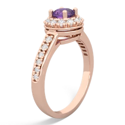 Amethyst Diamond Halo 14K Rose Gold ring R5370