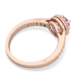 Amethyst Diamond Halo 14K Rose Gold ring R5370