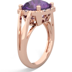 Amethyst Art Deco Cocktail 14K Rose Gold ring R2498