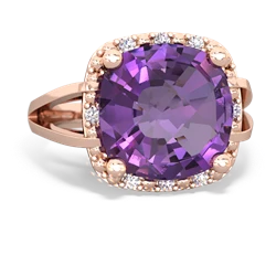 Amethyst Art Deco Cocktail 14K Rose Gold ring R2498