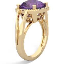 Amethyst Art Deco Cocktail 14K Yellow Gold ring R2498