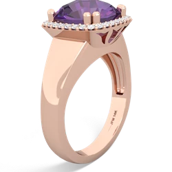 Amethyst Halo Cocktail 14K Rose Gold ring R2544