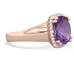 Amethyst Halo Cocktail 14K Rose Gold ring R2544