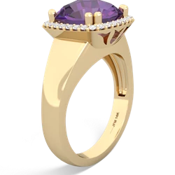 Amethyst Halo Cocktail 14K Yellow Gold ring R2544