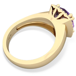 Amethyst Halo Cocktail 14K Yellow Gold ring R2544