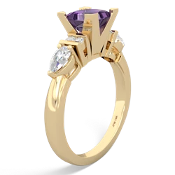 Thumbnail for Amethyst Engagement 14K Yellow Gold ring R2002 - hand 1 view