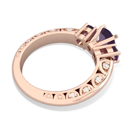 Amethyst Art Deco Eternal Embrace Engagement 14K Rose Gold ring C2003