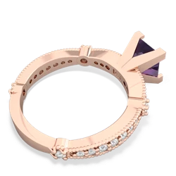 Amethyst Sparkling Tiara 6Mm Princess 14K Rose Gold ring R26296SQ