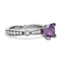 Amethyst Sparkling Tiara 6Mm Princess 14K White Gold ring R26296SQ