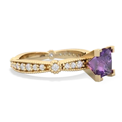 Amethyst Sparkling Tiara 6Mm Princess 14K Yellow Gold ring R26296SQ