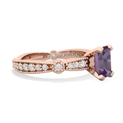 Amethyst Sparkling Tiara 7X5mm Emerald-Cut 14K Rose Gold ring R26297EM