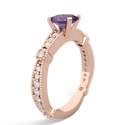 Amethyst Sparkling Tiara 7X5mm Oval 14K Rose Gold ring R26297VL