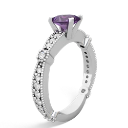 Amethyst Sparkling Tiara 7X5mm Oval 14K White Gold ring R26297VL