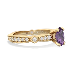 Amethyst Sparkling Tiara 7X5mm Oval 14K Yellow Gold ring R26297VL