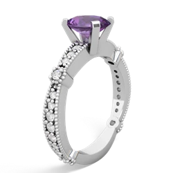 Amethyst Sparkling Tiara 8X6 Oval 14K White Gold ring R26298VL