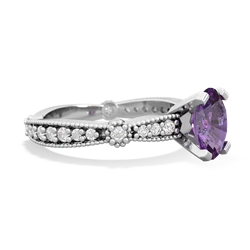 Amethyst Sparkling Tiara 8X6 Oval 14K White Gold ring R26298VL