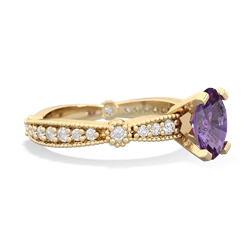 Amethyst Sparkling Tiara 8X6 Oval 14K Yellow Gold ring R26298VL