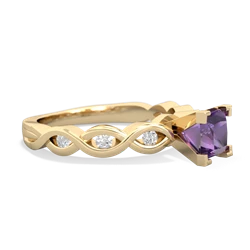 Amethyst Infinity 5Mm Square Engagement 14K Yellow Gold ring R26315SQ