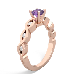 Amethyst Infinity 5Mm Round Engagement 14K Rose Gold ring R26315RD