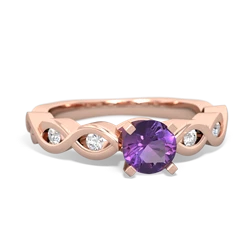 Amethyst Infinity 5Mm Round Engagement 14K Rose Gold ring R26315RD