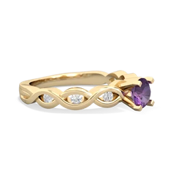 Amethyst Infinity 5Mm Round Engagement 14K Yellow Gold ring R26315RD