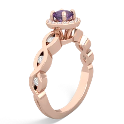 Amethyst Infinity Halo Engagement 14K Rose Gold ring R26315RH