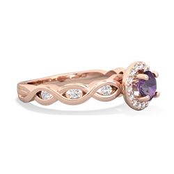 Amethyst Infinity Halo Engagement 14K Rose Gold ring R26315RH