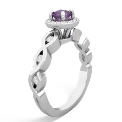 Amethyst Infinity Halo Engagement 14K White Gold ring R26315RH