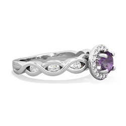 Amethyst Infinity Halo Engagement 14K White Gold ring R26315RH