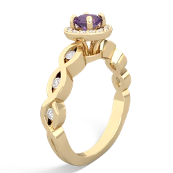 Amethyst Infinity Halo Engagement 14K Yellow Gold ring R26315RH