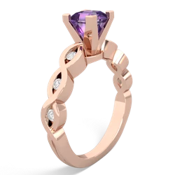 Amethyst Infinity 5Mm Square Engagement 14K Rose Gold ring R26315SQ