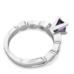 Amethyst Infinity 5Mm Square Engagement 14K White Gold ring R26315SQ