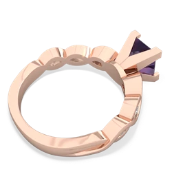 Amethyst Infinity 6Mm Princess Engagement 14K Rose Gold ring R26316SQ