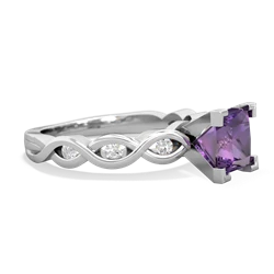 Amethyst Infinity 6Mm Princess Engagement 14K White Gold ring R26316SQ