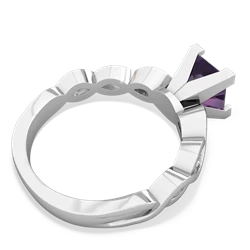 Amethyst Infinity 6Mm Princess Engagement 14K White Gold ring R26316SQ