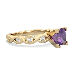 Amethyst Infinity 6Mm Princess Engagement 14K Yellow Gold ring R26316SQ