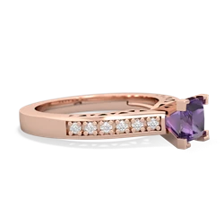 Amethyst Art Deco Engagement 5Mm Square 14K Rose Gold ring R26355SQ