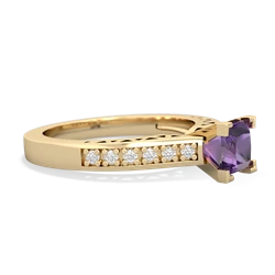 Amethyst Art Deco Engagement 5Mm Square 14K Yellow Gold ring R26355SQ