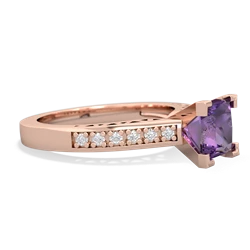 Amethyst Art Deco Engagement 6Mm Princess 14K Rose Gold ring R26356SQ