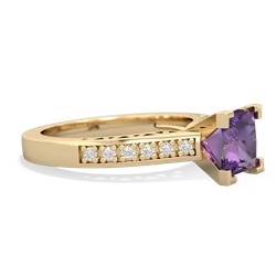 Amethyst Art Deco Engagement 6Mm Princess 14K Yellow Gold ring R26356SQ