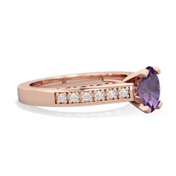 Amethyst Art Deco Engagement 7X5mm Oval 14K Rose Gold ring R26357VL