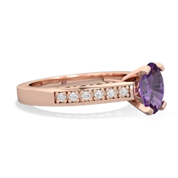 Amethyst Art Deco Engagement 8X6mm Oval 14K Rose Gold ring R26358VL